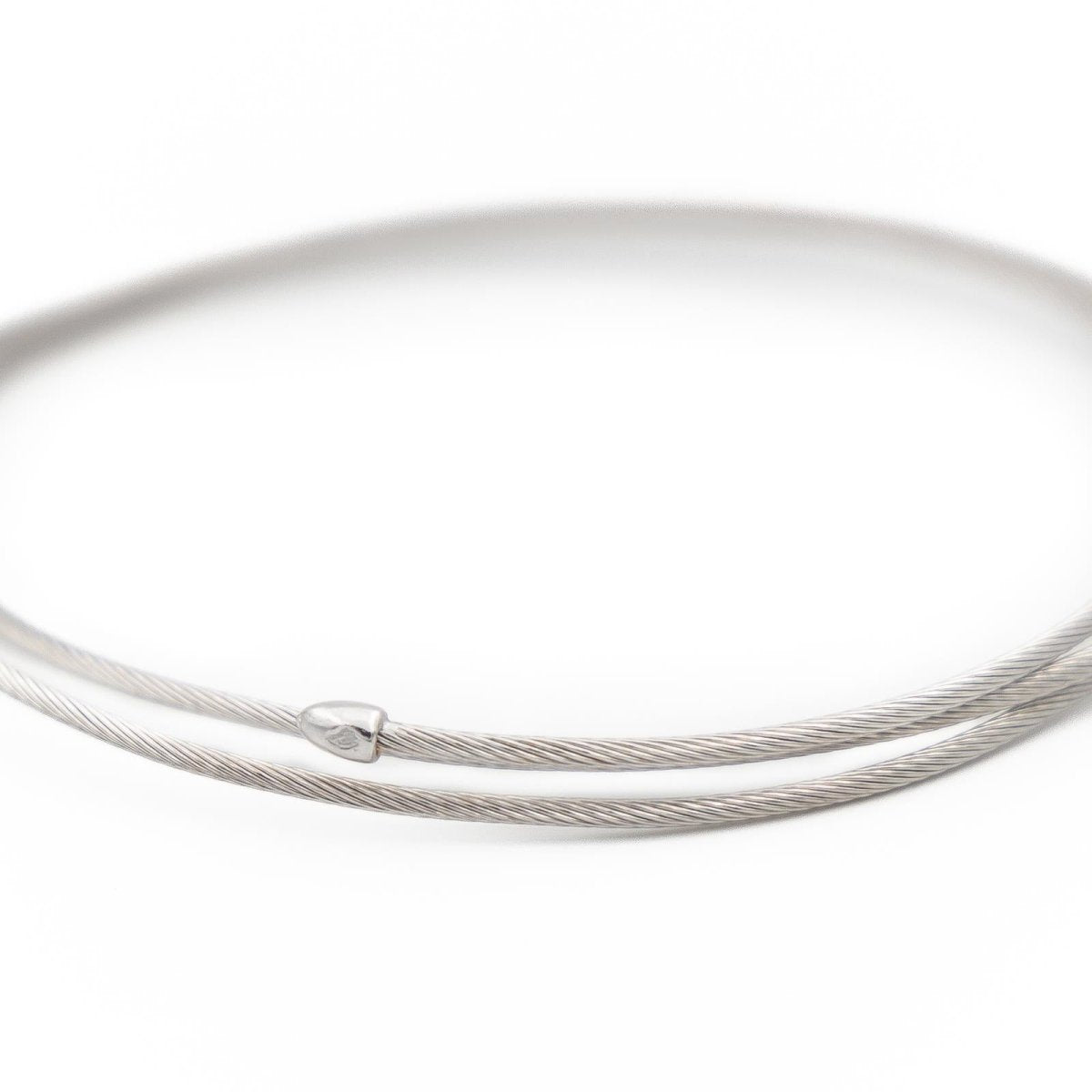 Bracelet torsadé 3 rangs en or blanc - Castafiore