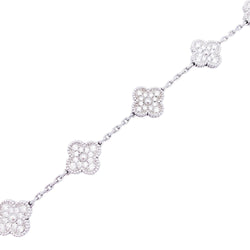 Bracelet VAN CLEEF & ARPELS, "Vintage Alhambra", or blanc, diamants - Castafiore