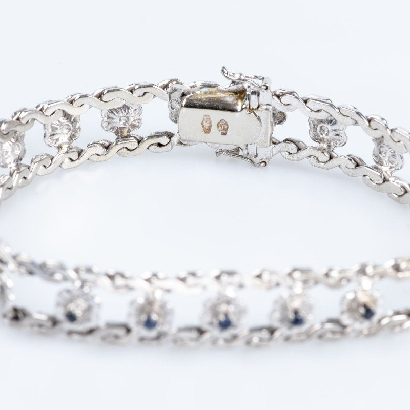 Bracelet victorien datant du debut des années 1900 en or blanc 18 carats. - Castafiore