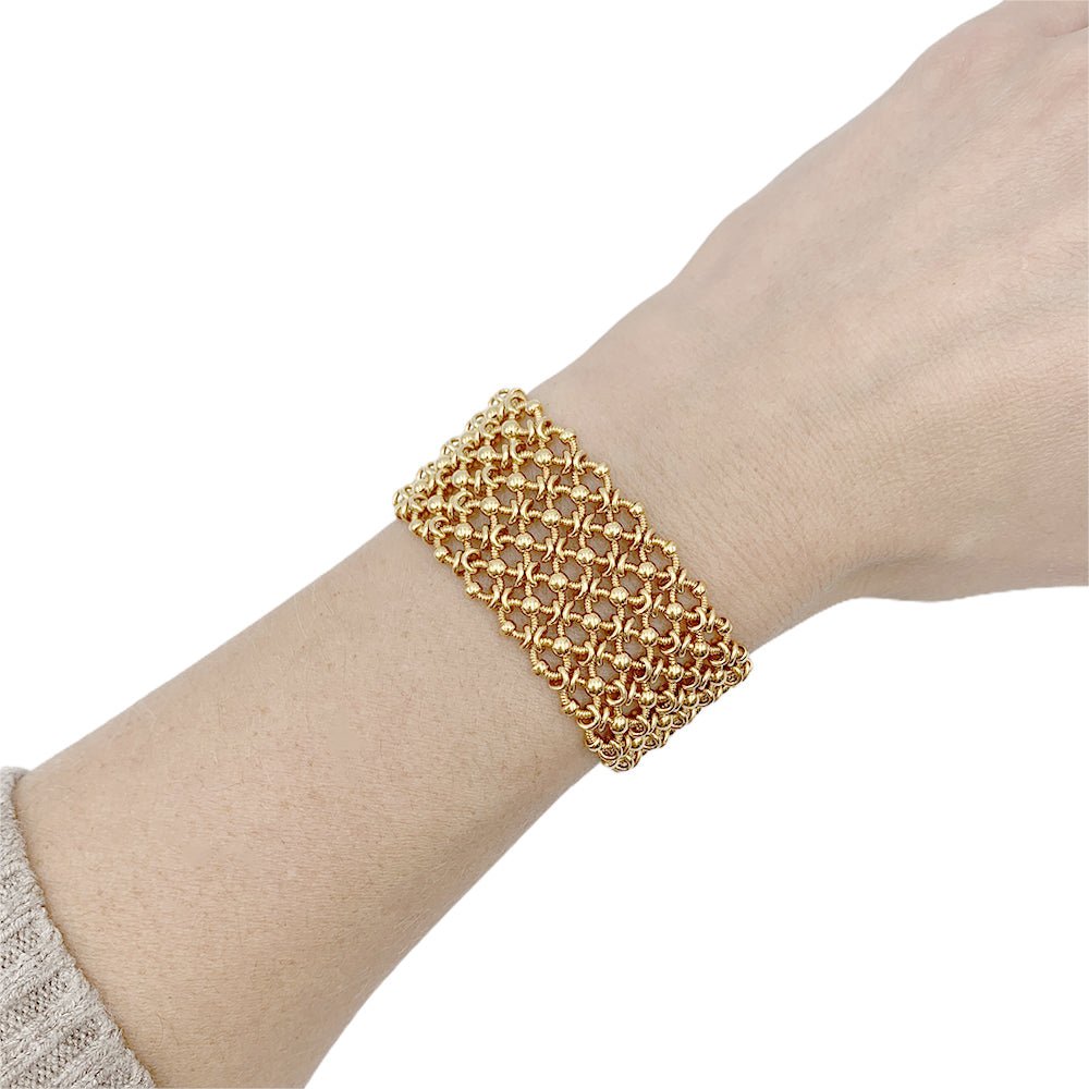 Bracelet vintage Cartier, "Résille", or jaune - Castafiore