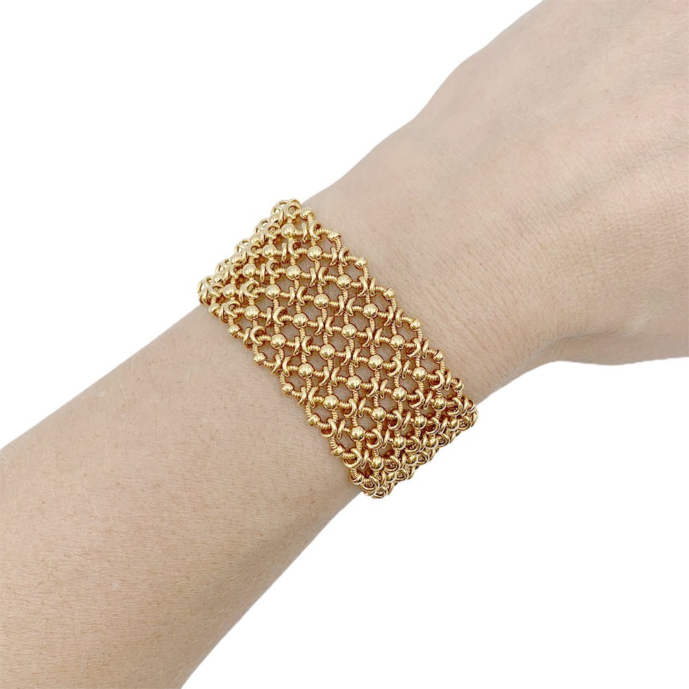 Bracelet vintage Cartier, "Résille", or jaune - Castafiore