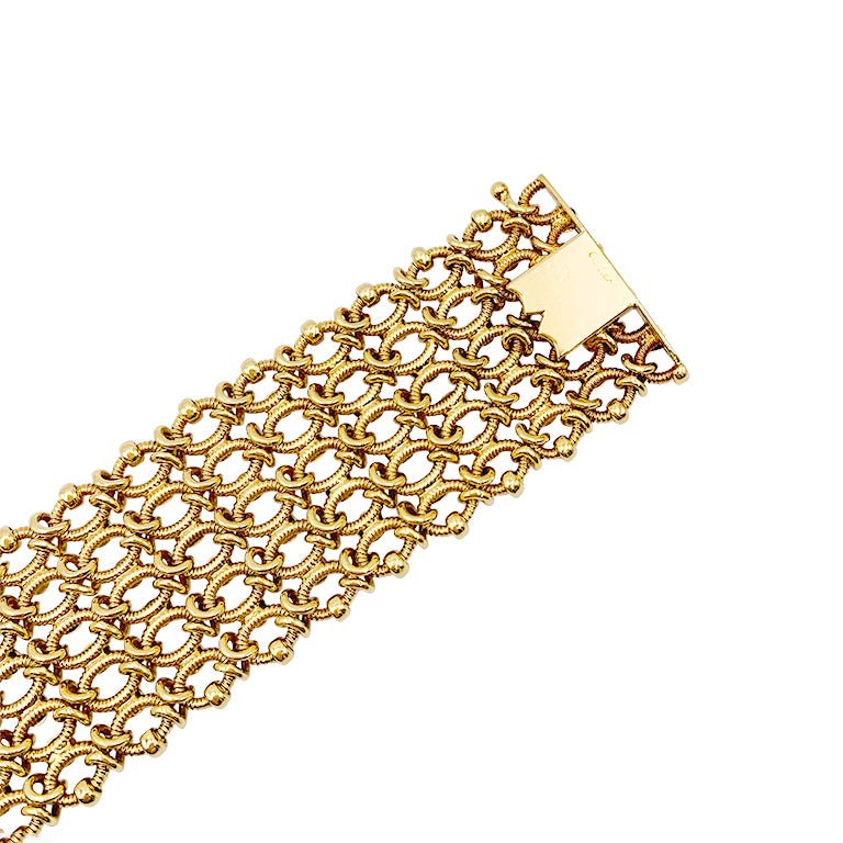 Bracelet vintage Cartier, "Résille", or jaune - Castafiore
