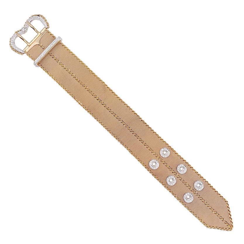 Bracelet vintage "Ceinture", or rose et diamants - Castafiore