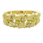 Bracelet vintage "Feuillage" en or jaune et diamants - Castafiore