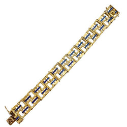 Bracelet vintage, or jaune, émail - Castafiore