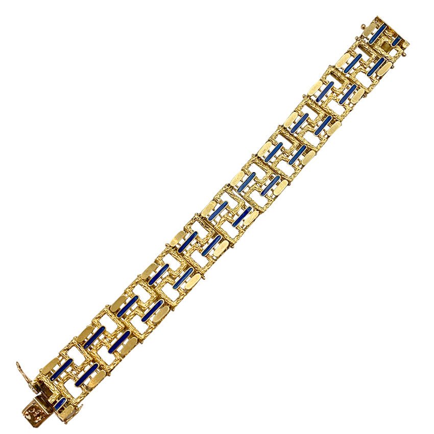Bracelet vintage, or jaune, émail - Castafiore