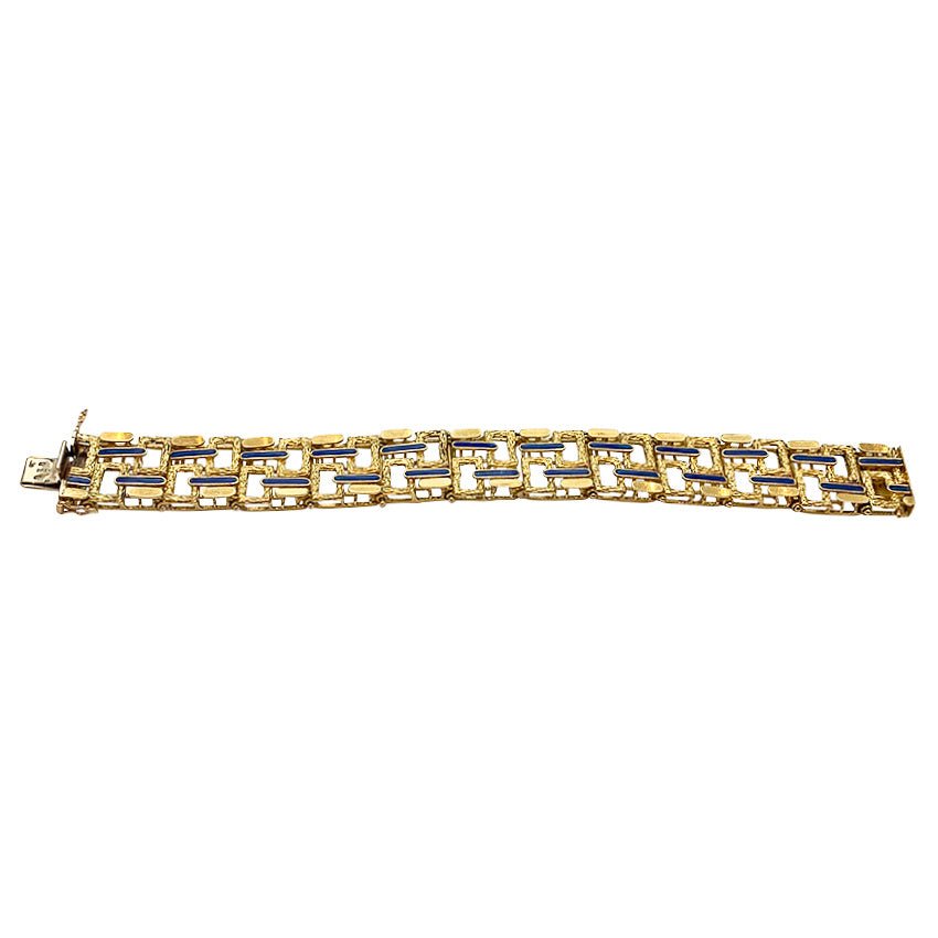 Bracelet vintage, or jaune, émail - Castafiore