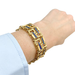 Bracelet vintage, or jaune, émail - Castafiore