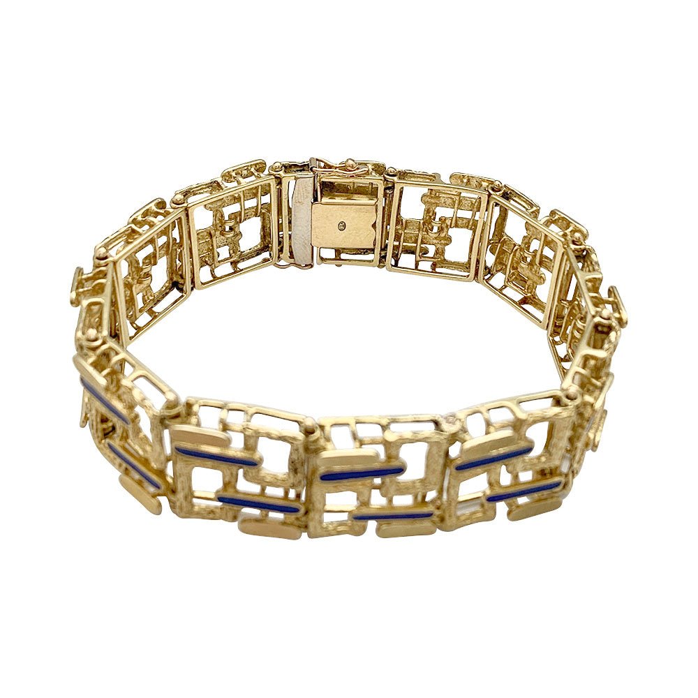 Bracelet vintage, or jaune, émail - Castafiore