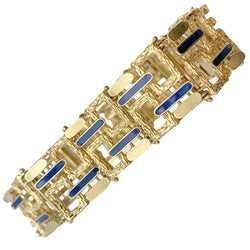 Bracelet vintage, or jaune, émail - Castafiore