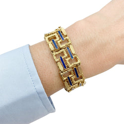 Bracelet vintage, or jaune, émail - Castafiore