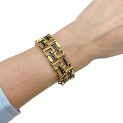 Bracelet vintage, or jaune, émail - Castafiore