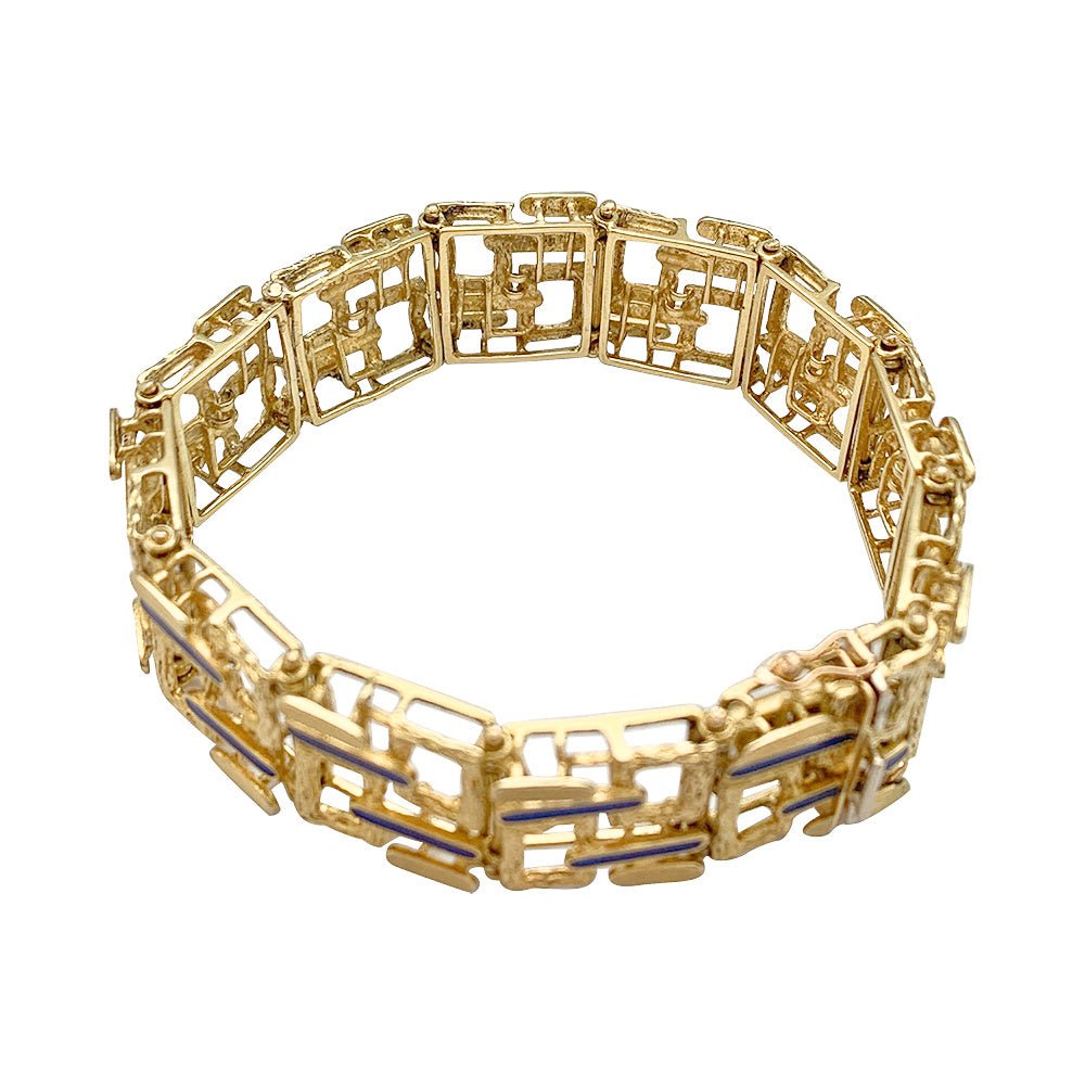 Bracelet vintage, or jaune, émail - Castafiore