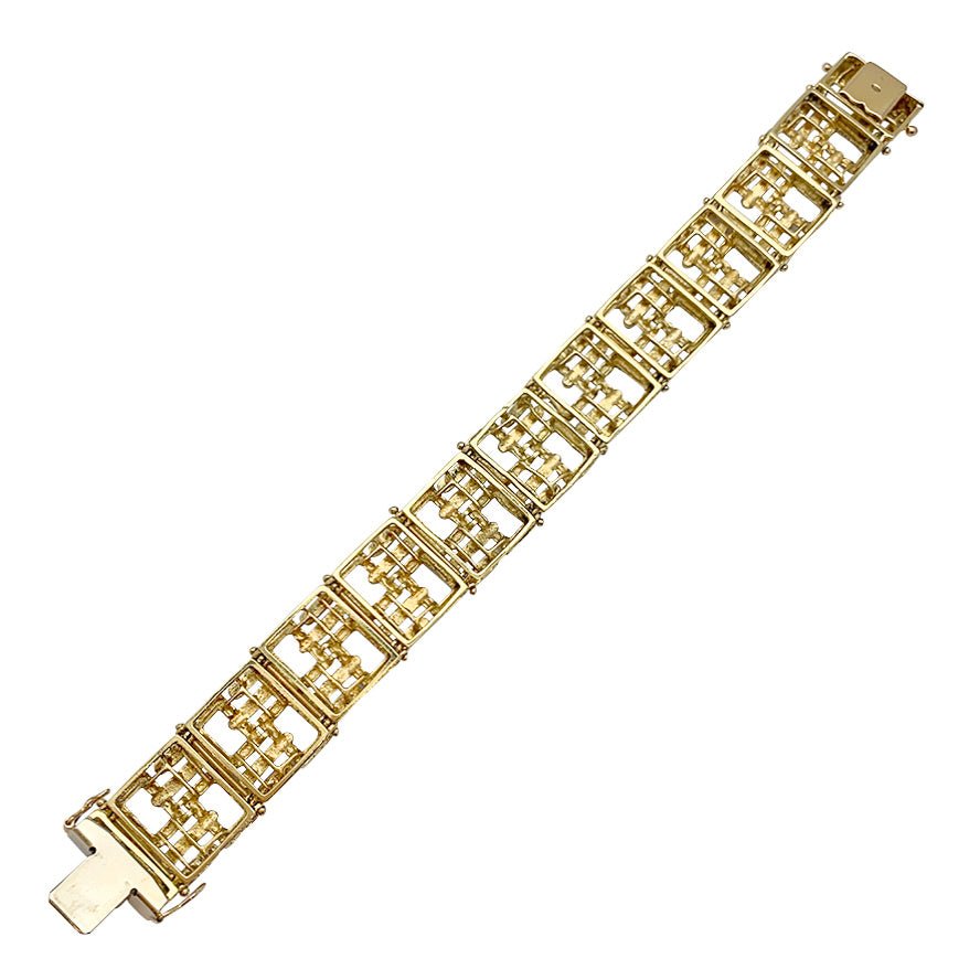 Bracelet vintage, or jaune, émail - Castafiore
