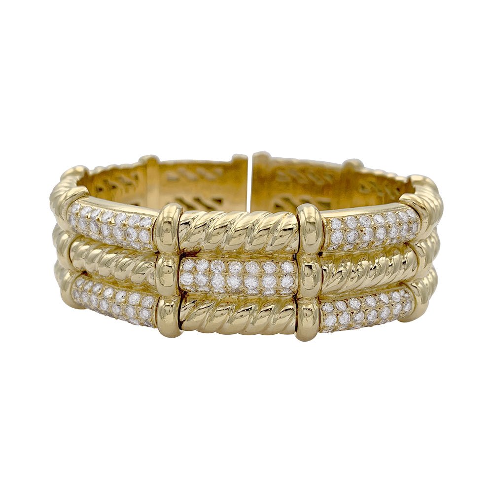 Bracelet vintage, or jaune et diamants - Castafiore