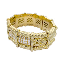 Bracelet vintage, or jaune et diamants - Castafiore