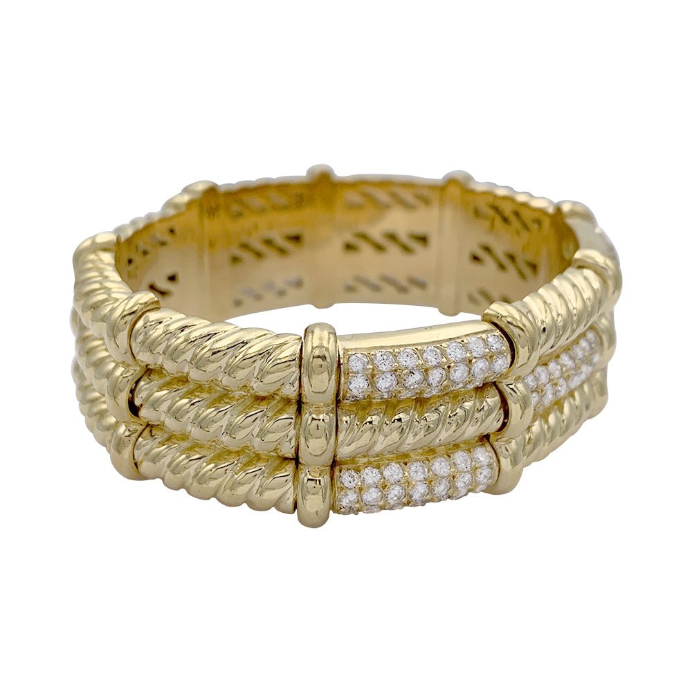 Bracelet vintage, or jaune et diamants - Castafiore