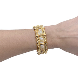 Bracelet vintage, or jaune et diamants - Castafiore