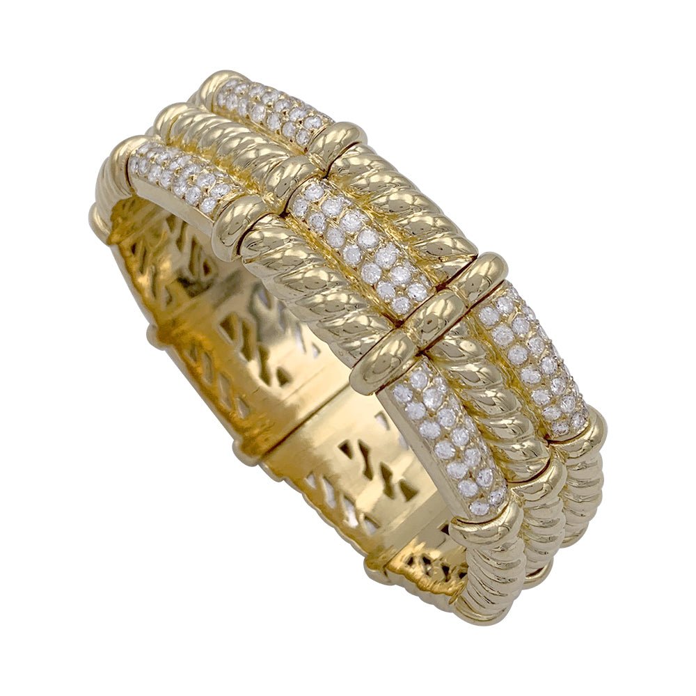 Bracelet vintage, or jaune et diamants - Castafiore