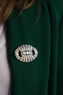 Broche Art déco en or blanc et diamant - Castafiore