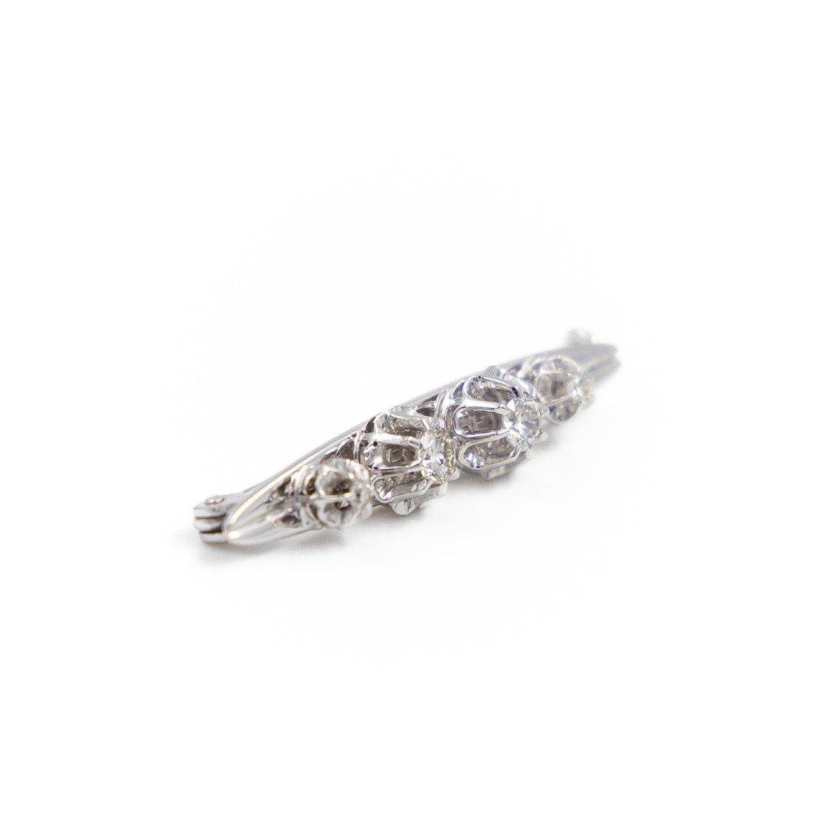 Broche Art déco en or blanc et diamants - Castafiore