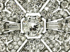 Broche Art Déco en or blanc et platine pavé diamants - Castafiore