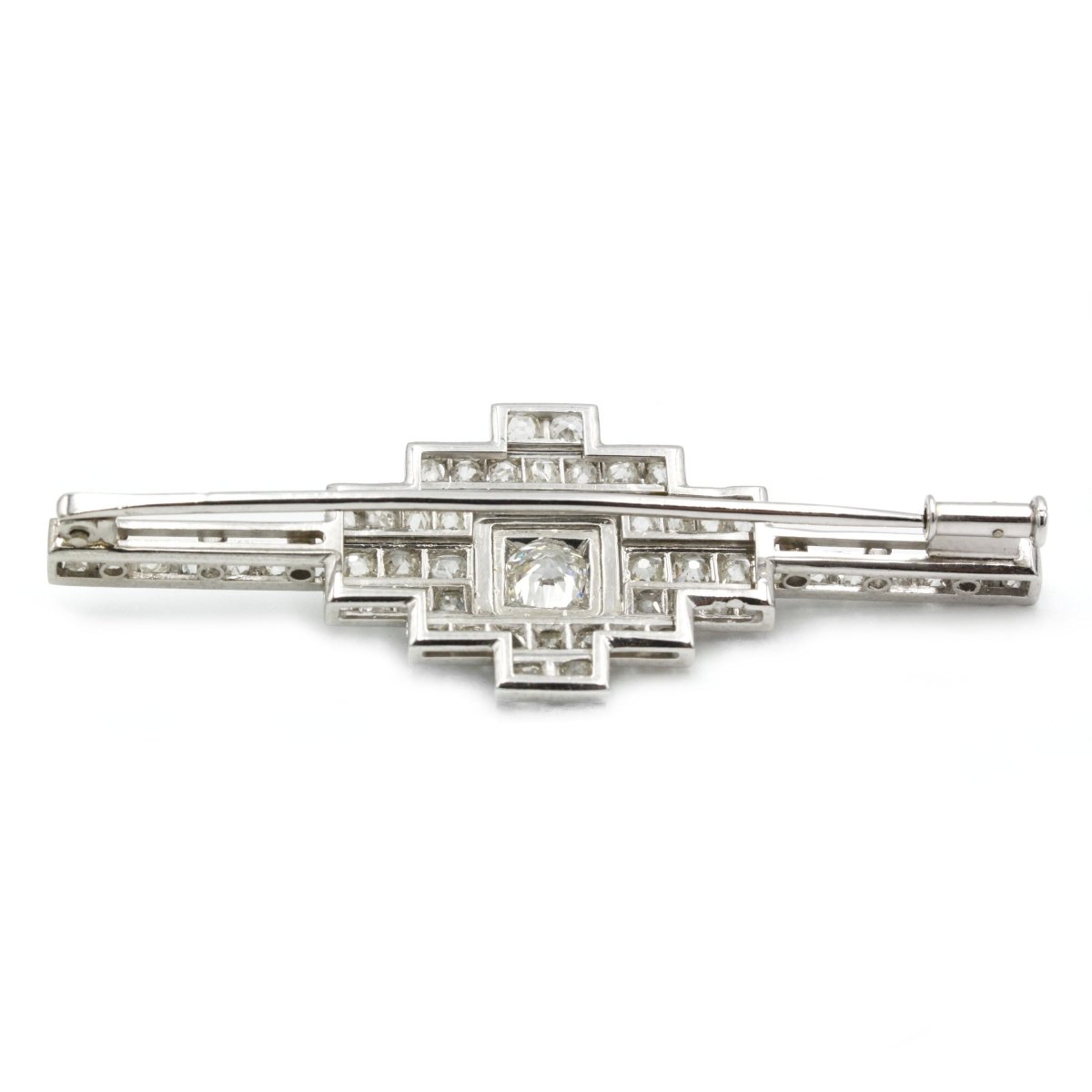 Broche Art-Déco - Or, Platine & diamants - Castafiore