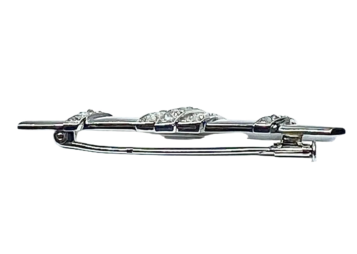 Broche barette en platine et diamants, vers 1900 - Castafiore