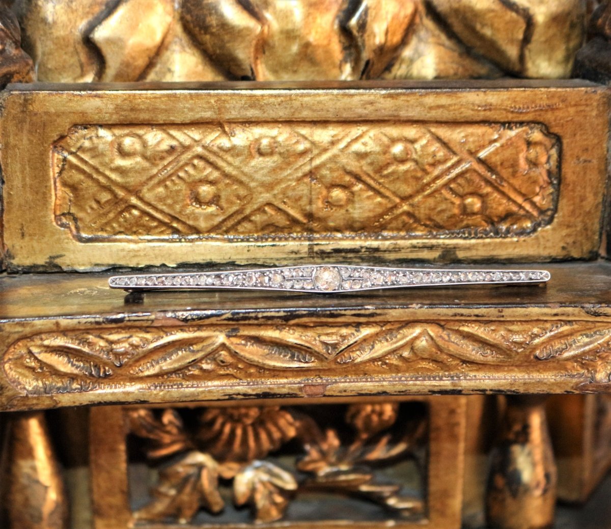 Broche-barrette Art Déco Diamants - Castafiore