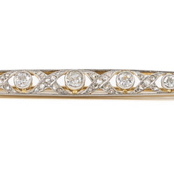 Broche Barrette Art déco en 2 ors et diamants - Castafiore