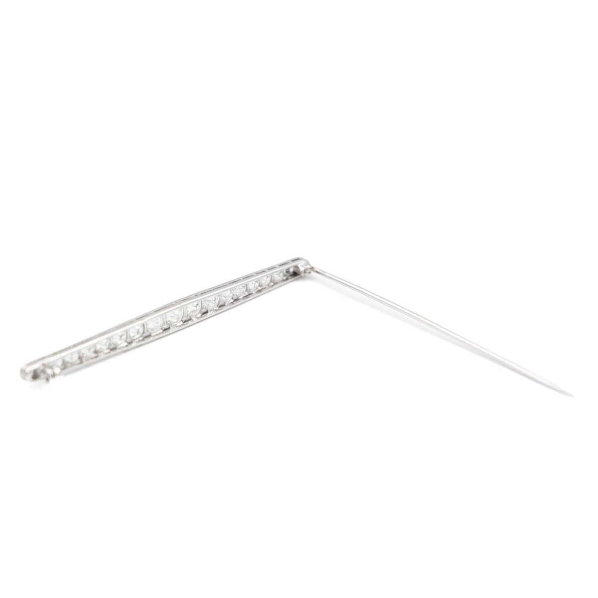Broche Barrette Art déco en or blanc et diamant - Castafiore