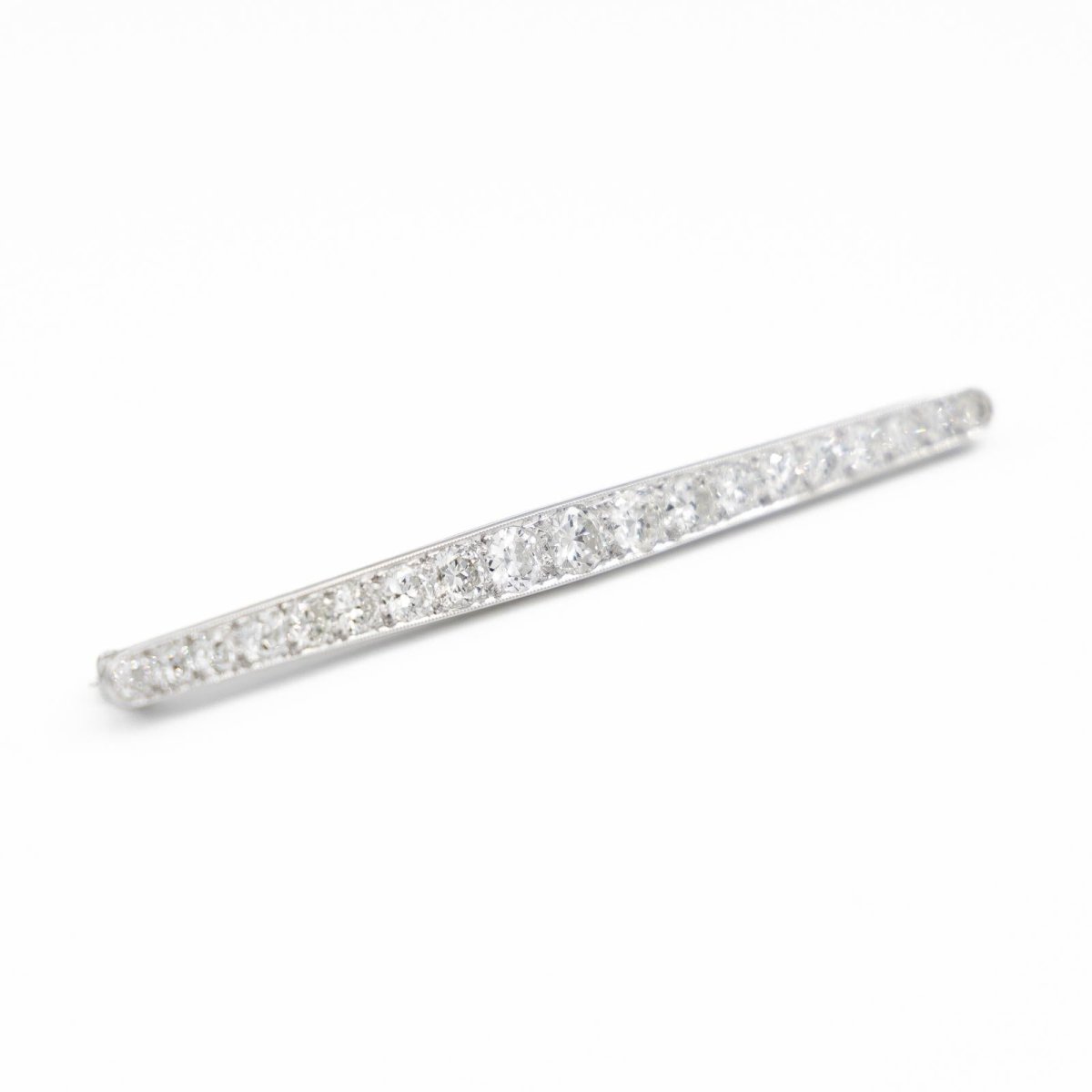 Broche Barrette Art déco en or blanc et diamant - Castafiore