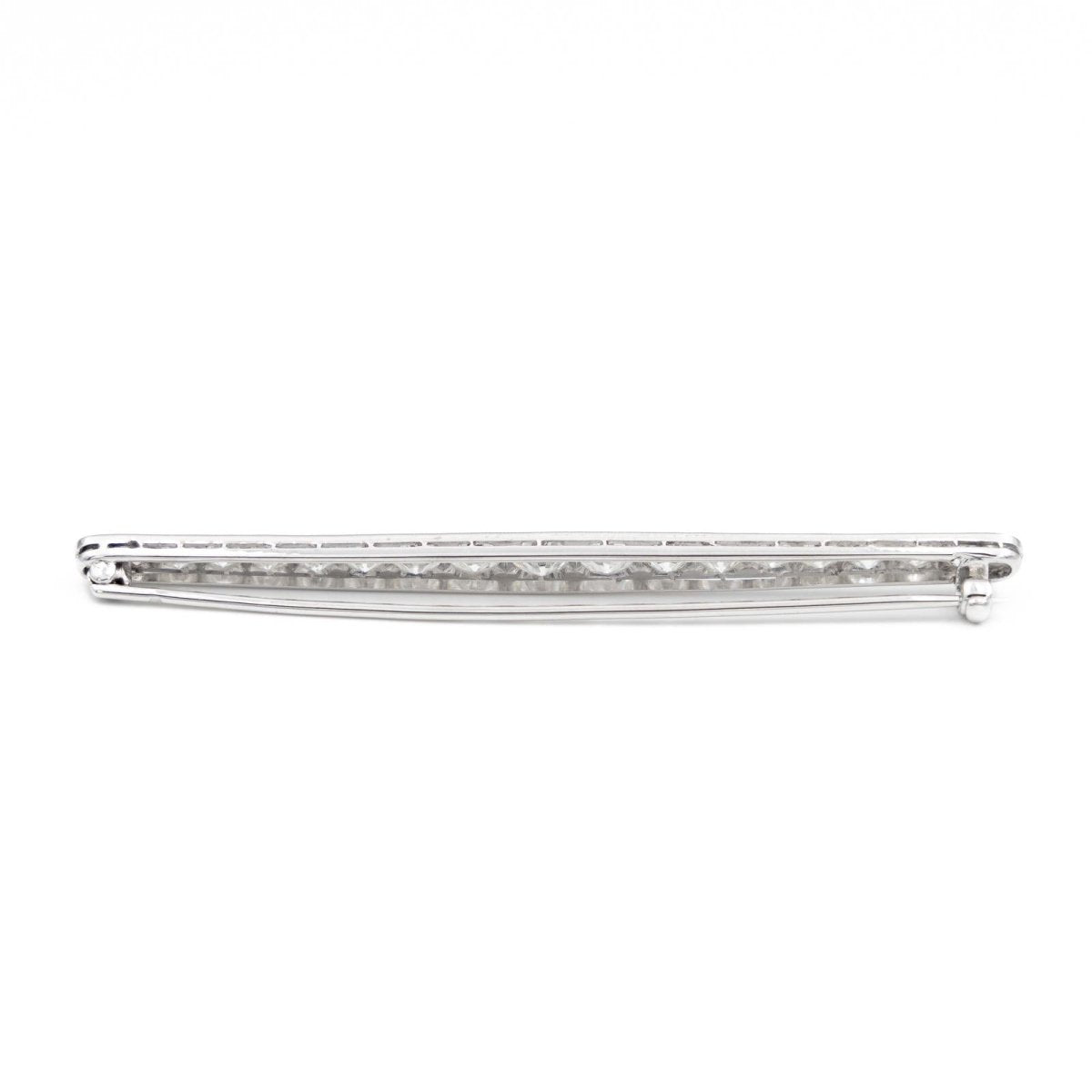 Broche Barrette Art déco en or blanc et diamant - Castafiore