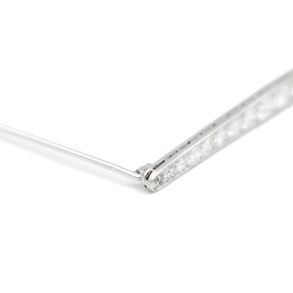 Broche Barrette Art déco en or blanc et diamant - Castafiore
