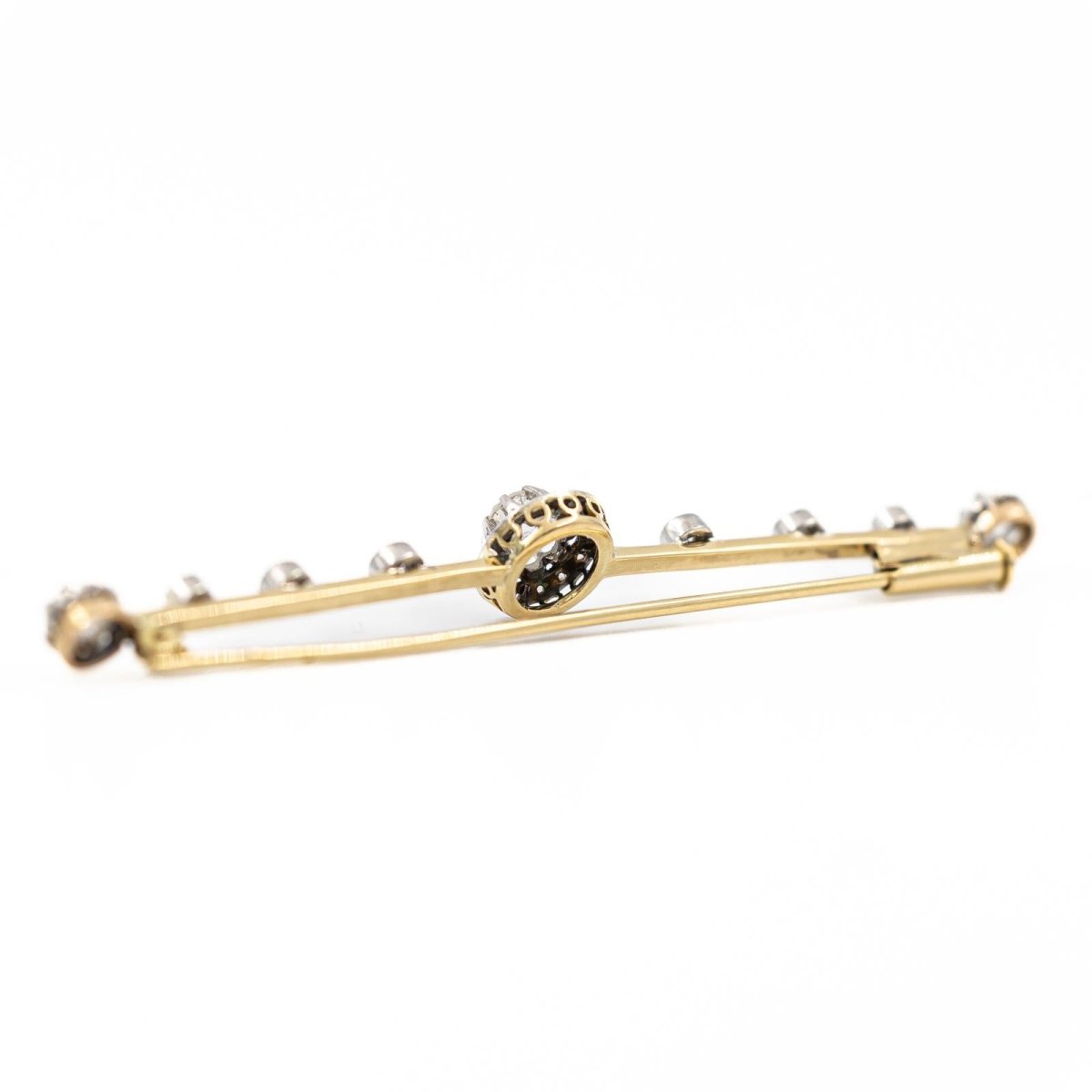 Broche Barrette en 2 ors et diamants - Castafiore