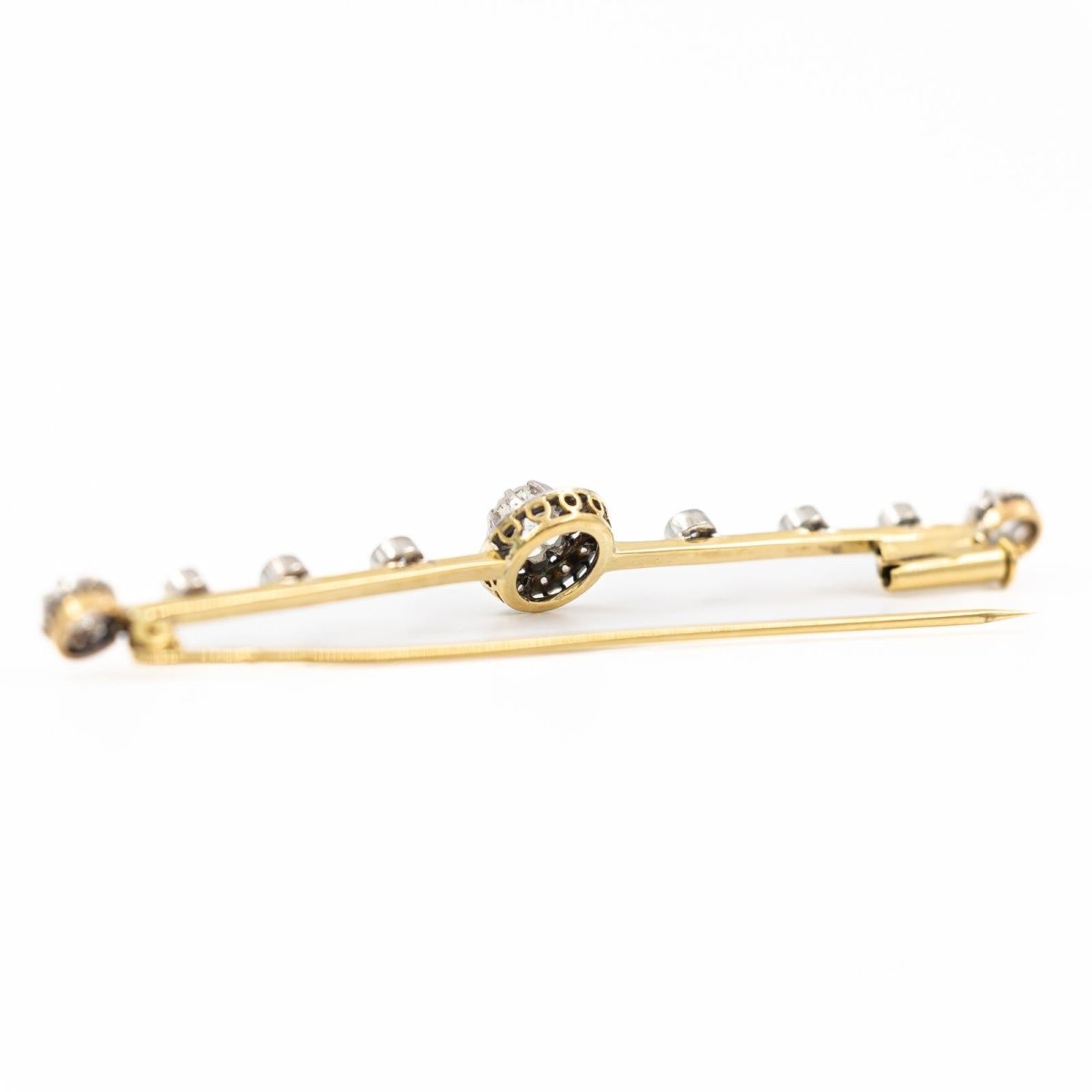 Broche Barrette en 2 ors et diamants - Castafiore