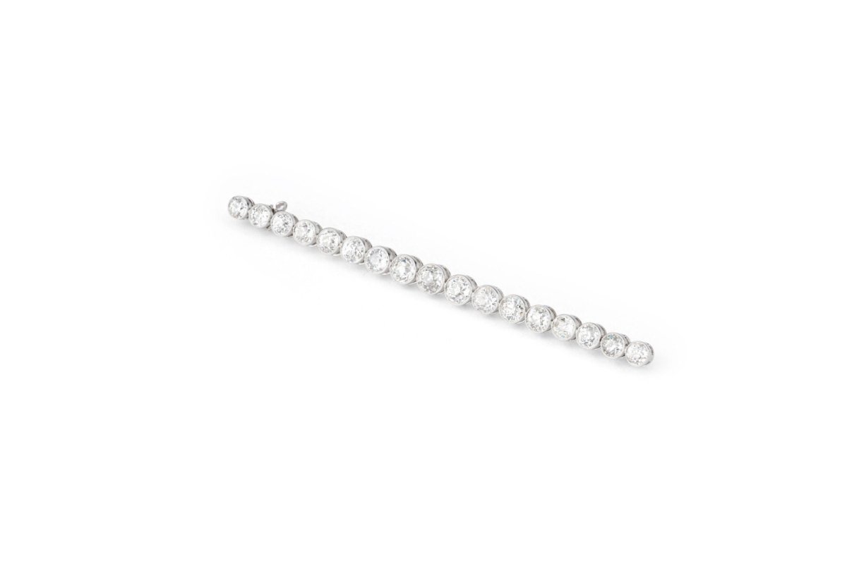 Broche Barrette en or blanc et diamants - Castafiore