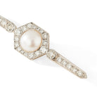 Broche Barrette en or blanc et or jaune, perle et diamants - Castafiore