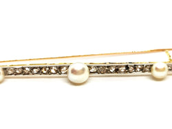Broche Barrette en or jaune, platine et diamants - Castafiore