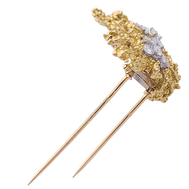 Broche BOUCHERON en or jaune, platine et diamants. - Castafiore