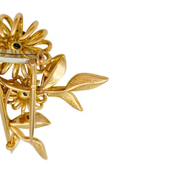 Broche Boucheron "Fleurs" en or rose et saphirs - Castafiore