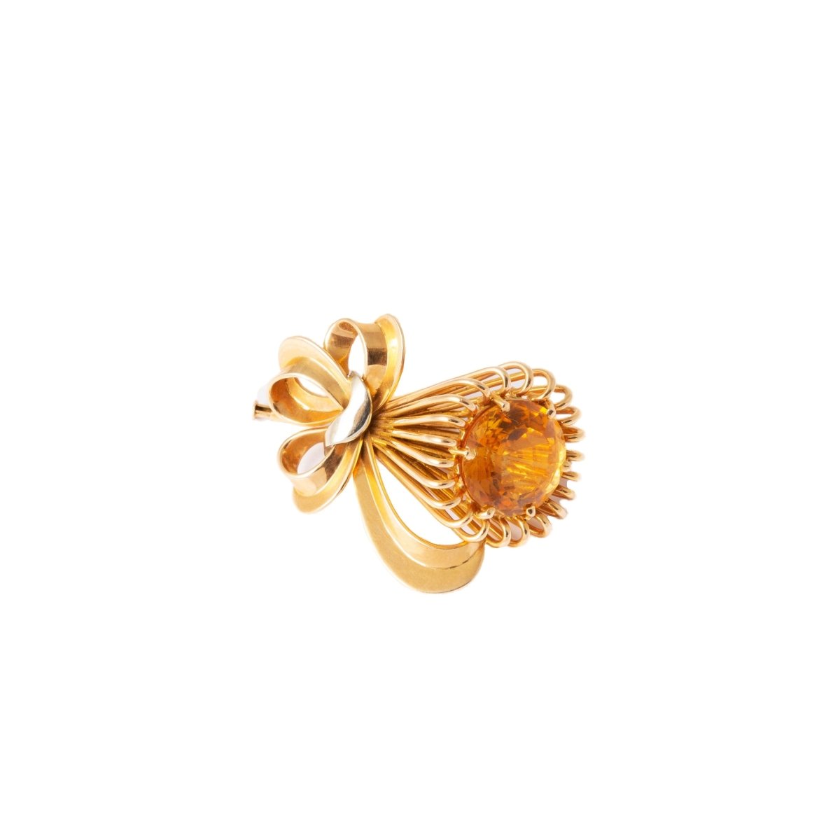 Broche "Bouquet" en or jaune et citrine - Castafiore