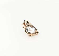 Broche Clip BOUCHERON "Oiseau" en or jaune et en cristal de roche - Castafiore