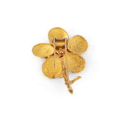 Broche Clip CHAUMET en or jaune, corail rose et diamants - Castafiore