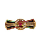 Broche Clip en or jaune et en rubis, émeraudes, onyx et diamants - Castafiore