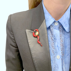 Broche DAVID WEBB, "Serpent", émail, diamants et émeraudes - Castafiore