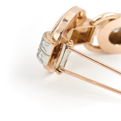 Broche en 2 ors, platine et diamants - Castafiore