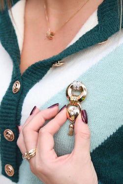 Broche en 2 ors, platine et diamants - Castafiore