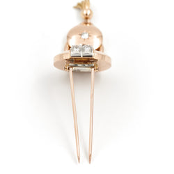 Broche en 2 ors, platine et diamants - Castafiore