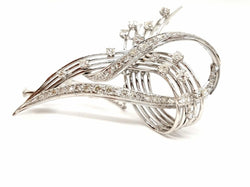 Broche en or blanc et diamants - Castafiore